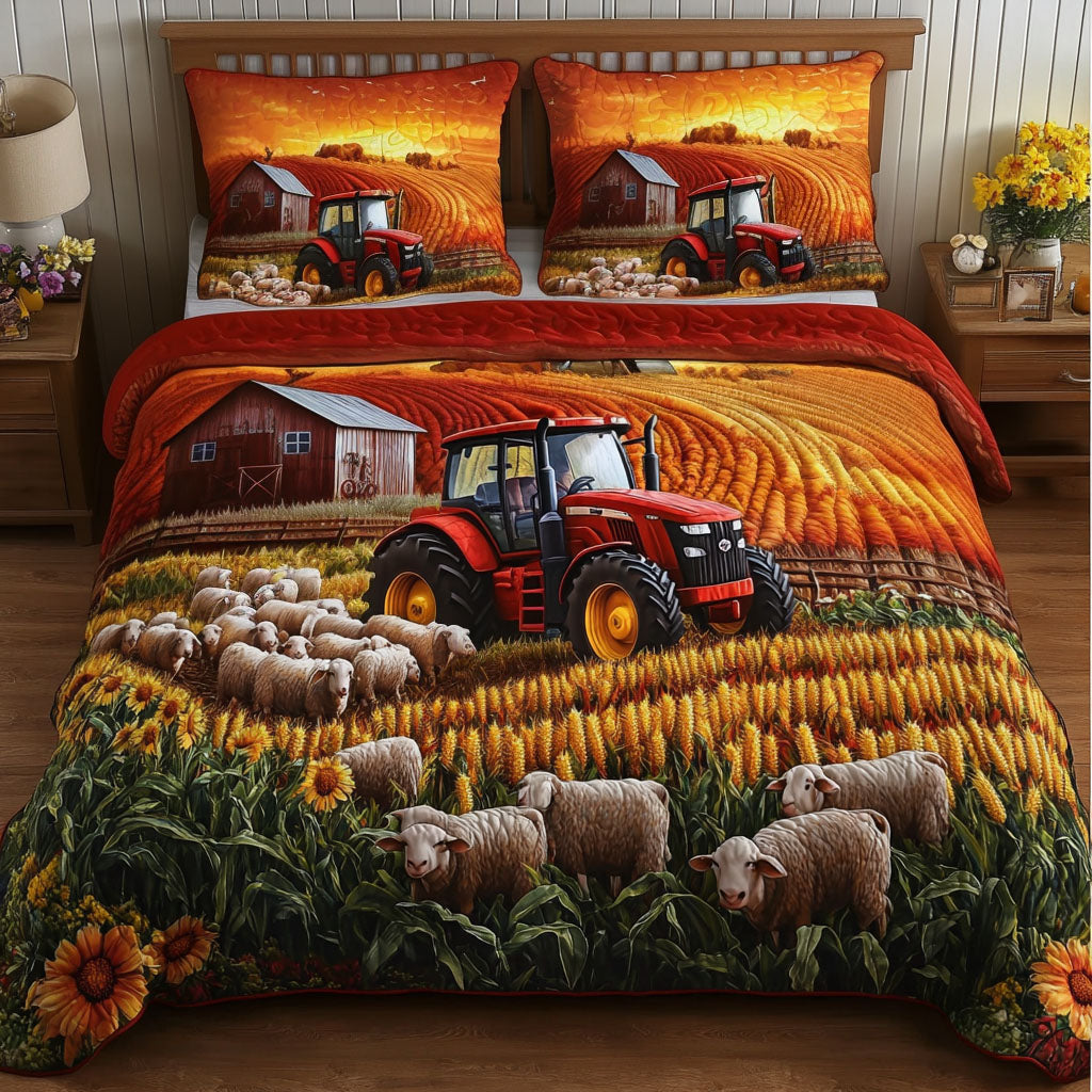 Barnyard Charm Quilted Bedding Set Duvet Cover Bedspread Christmas Gifts For Tractor Lovers Barnyard Charm Quilted Bedding Set Duvet Cover Bedspread Christmas Gifts For Tractor Lovers