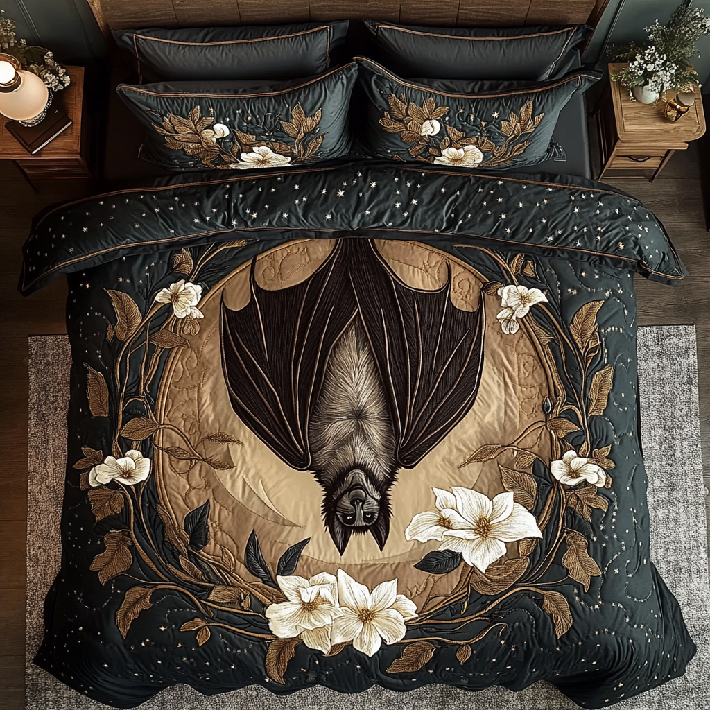 Bat Dreams Quilted Bedding Set Duvet Cover Bedspread Christmas Present Ideas For Brother Bat Dreams Quilted Bedding Set Duvet Cover Bedspread Christmas Present Ideas For Brother