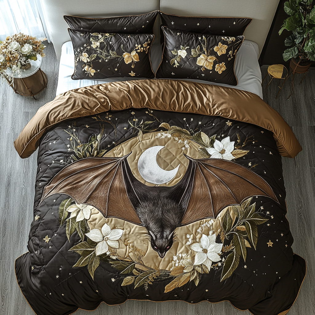 Bat Fantasy Quilted Bedding Set Duvet Cover Bedspread Christmas Gifts For Older Brother Bat Fantasy Quilted Bedding Set Duvet Cover Bedspread Christmas Gifts For Older Brother