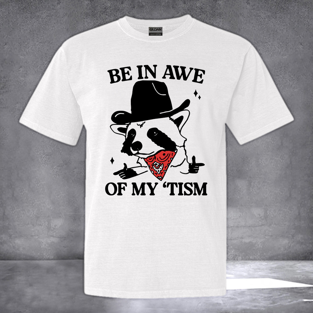 Be In Awe Of My Tism Shirt Funny Autism T-Shirt Raccoon Clothing Gifts For Men Be In Awe Of My Tism Shirt Funny Autism T-Shirt Raccoon Clothing Gifts For Men