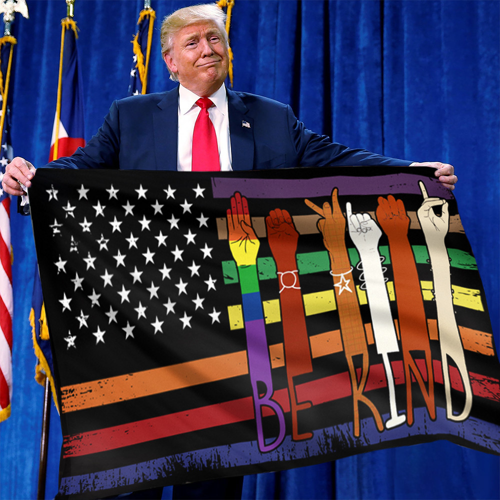 Be Kind ASL Flag Support LGBT Pride Equal Human Rights Asl Sign Language Flag Decor Be Kind ASL Flag Support LGBT Pride Equal Human Rights Asl Sign Language Flag Decor