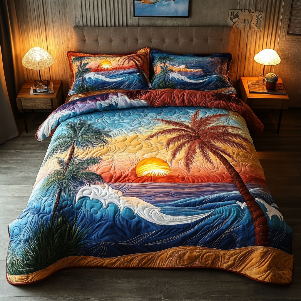 Beach Bliss Quilted Bedding Set Duvet Cover Bed Sheet Set Beach Related Gift Ideas Beach Bliss Quilted Bedding Set Duvet Cover Bed Sheet Set Beach Related Gift Ideas