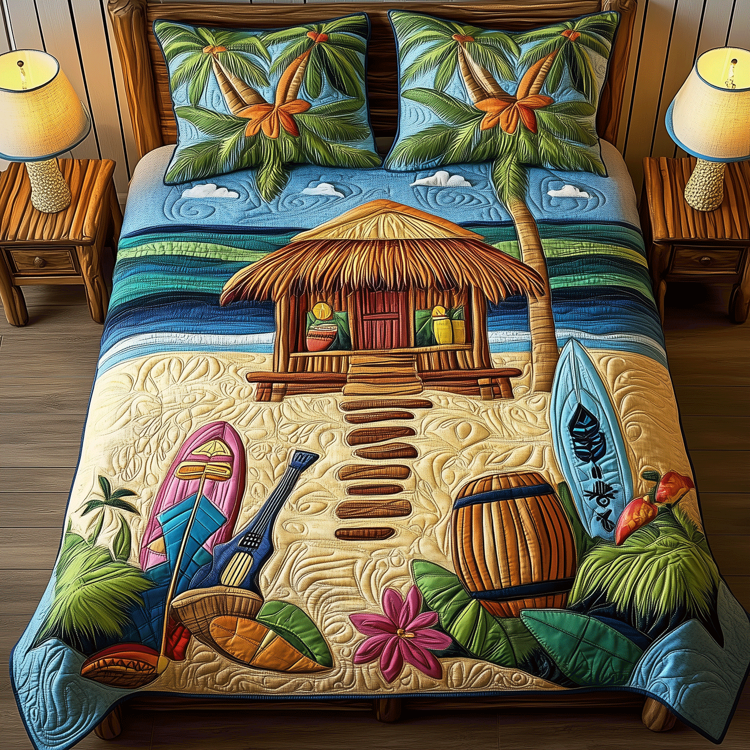 Beach Dreams Quilted Bedding Set Duvet Cover Bedspread Gifts For Beach Vacation Beach Dreams Quilted Bedding Set Duvet Cover Bedspread Gifts For Beach Vacation