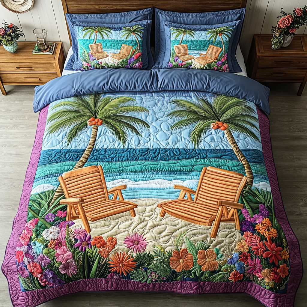Beach Haven Quilted Bedding Set Duvet Cover Bed Sheet Set Best Gift For Beach Lover Beach Haven Quilted Bedding Set Duvet Cover Bed Sheet Set Best Gift For Beach Lover
