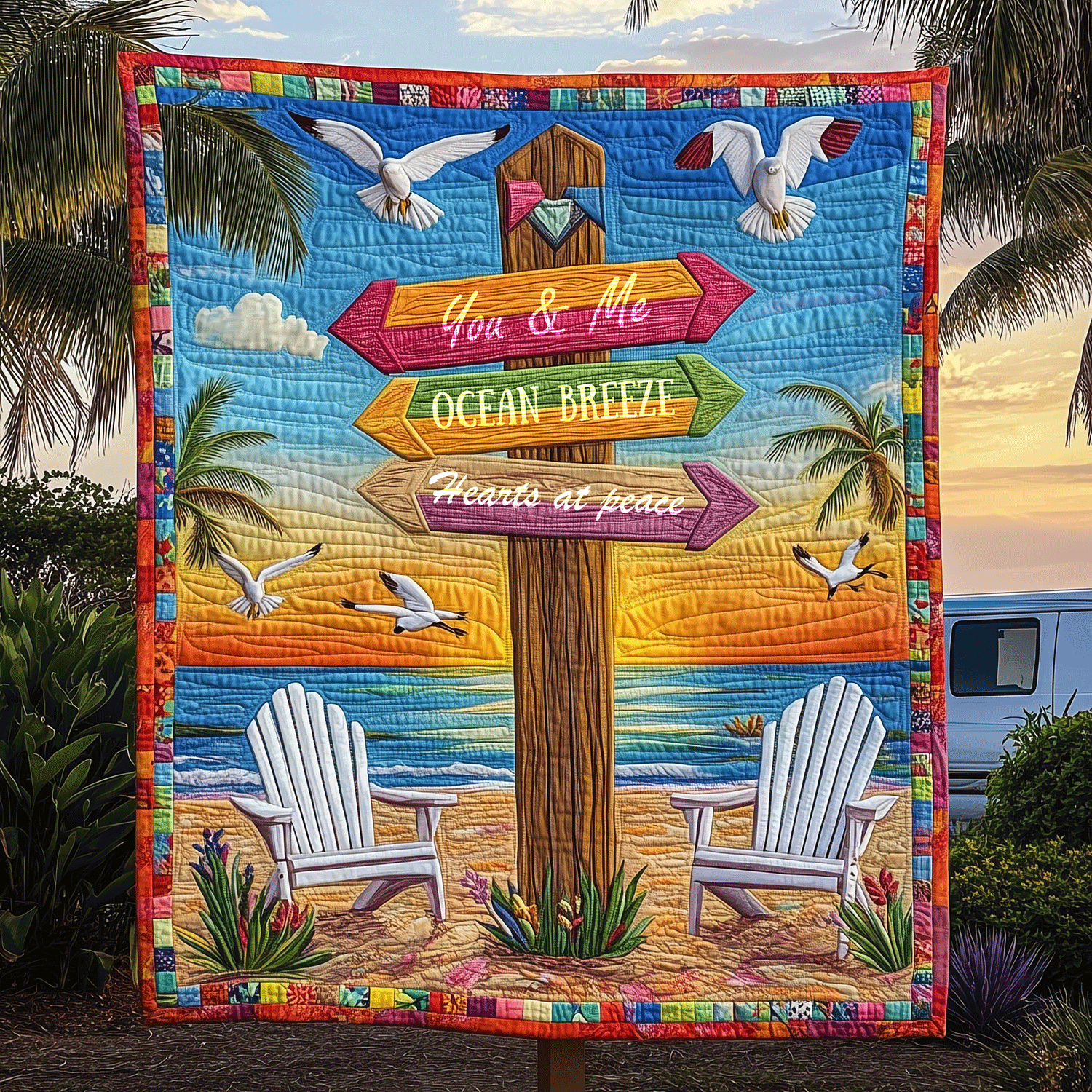 Beach You And Me Quilted Blanket Cute Throw Blanket Beach Christmas Gifts Beach You And Me Quilted Blanket Cute Throw Blanket Beach Christmas Gifts