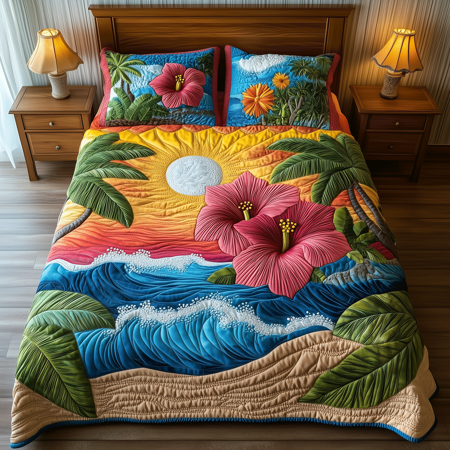 Beachside Bliss Quilted Bedding Set Duvet Cover Bedspread Mother'S Day Beach Gifts Beachside Bliss Quilted Bedding Set Duvet Cover Bedspread Mother'S Day Beach Gifts