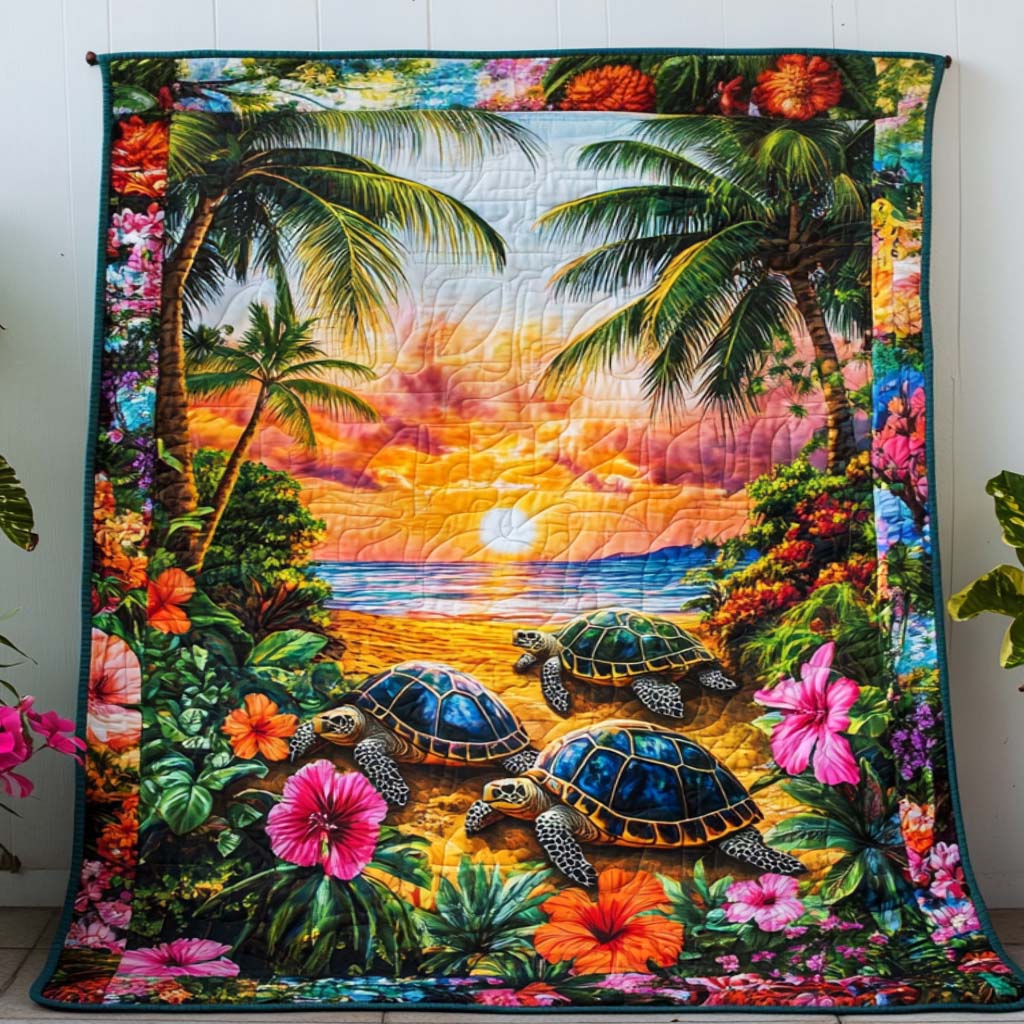 Beachside Turtle Bliss Quilted Blanket Sofa Throw Blanket Sea Turtle Gifts For Dad Beachside Turtle Bliss Quilted Blanket Sofa Throw Blanket Sea Turtle Gifts For Dad