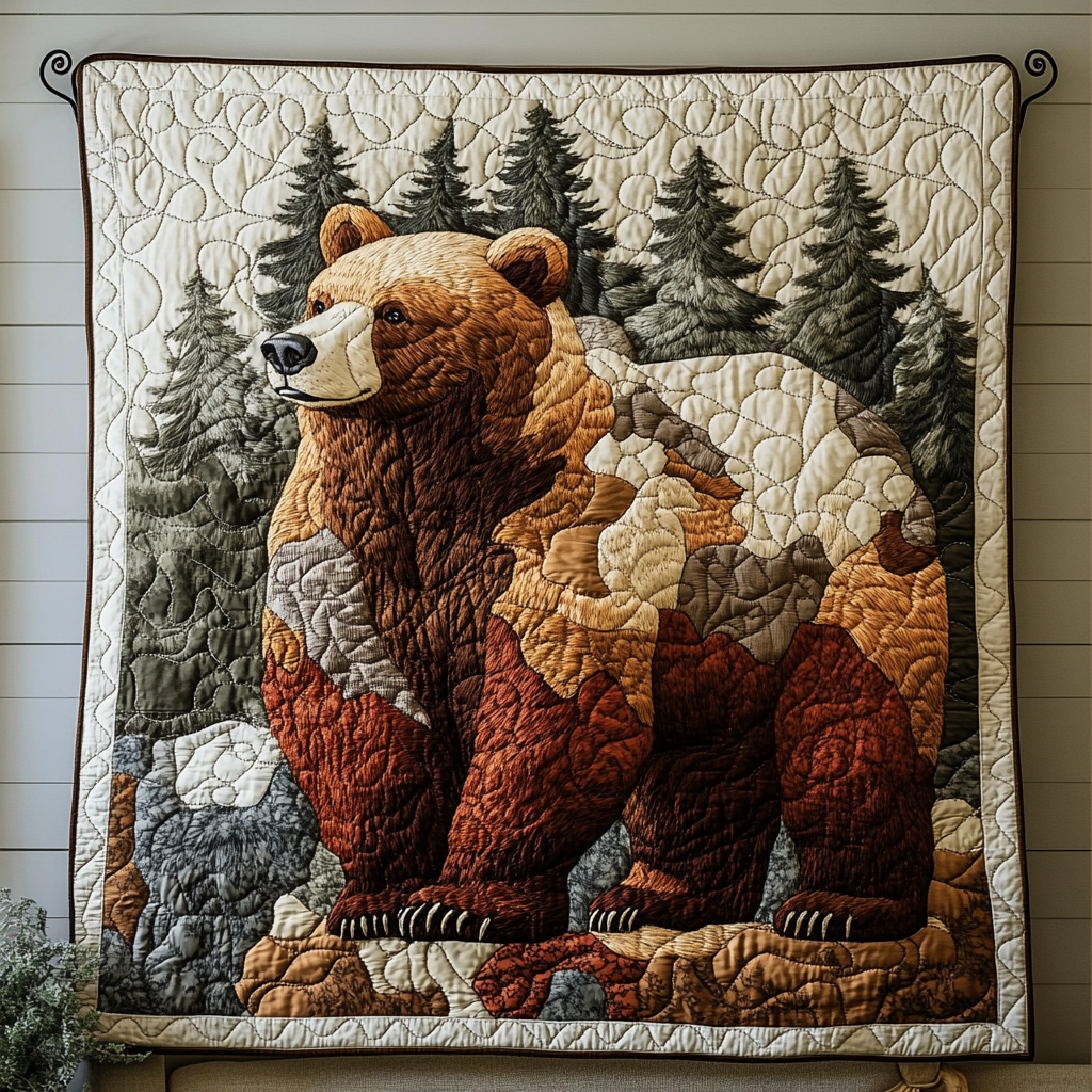 Bear Creek Trail Quilted Blanket Cute Colorful Blanket Gift Ideas For Bear Lovers Bear Creek Trail Quilted Blanket Cute Colorful Blanket Gift Ideas For Bear Lovers