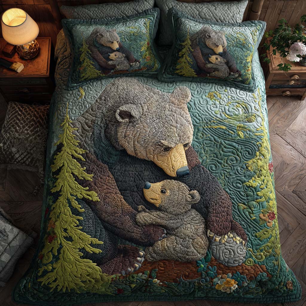 Bear Hug Quilted Bedding Set Duvet Cover Merch Bear Gifts For Mom Bear Hug Quilted Bedding Set Duvet Cover Merch Bear Gifts For Mom