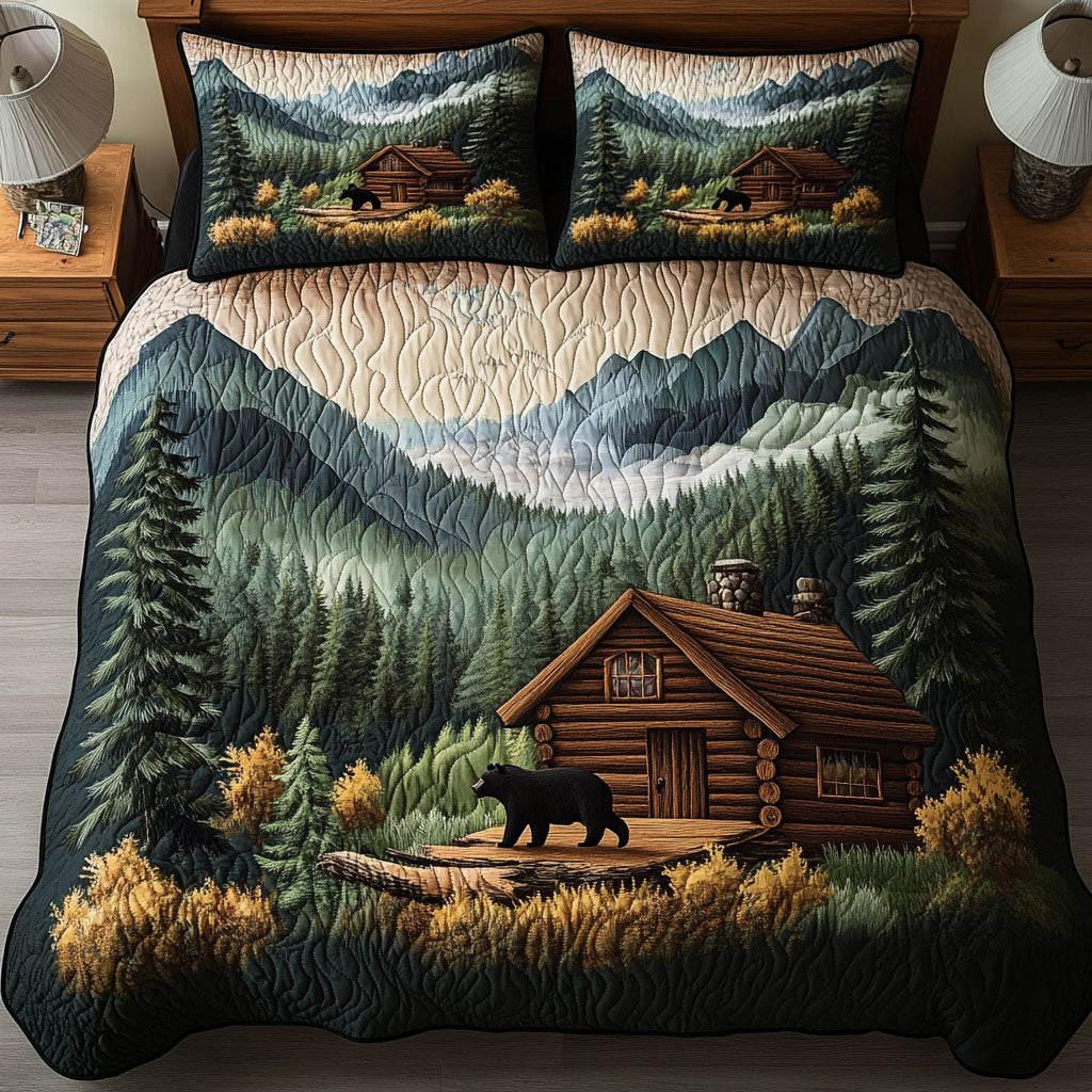 Bear Ridge Lodge Quilted Bedding Set Duvet Cover Bed Sheet Set Unique Gifts For Bear Lovers Bear Ridge Lodge Quilted Bedding Set Duvet Cover Bed Sheet Set Unique Gifts For Bear Lovers