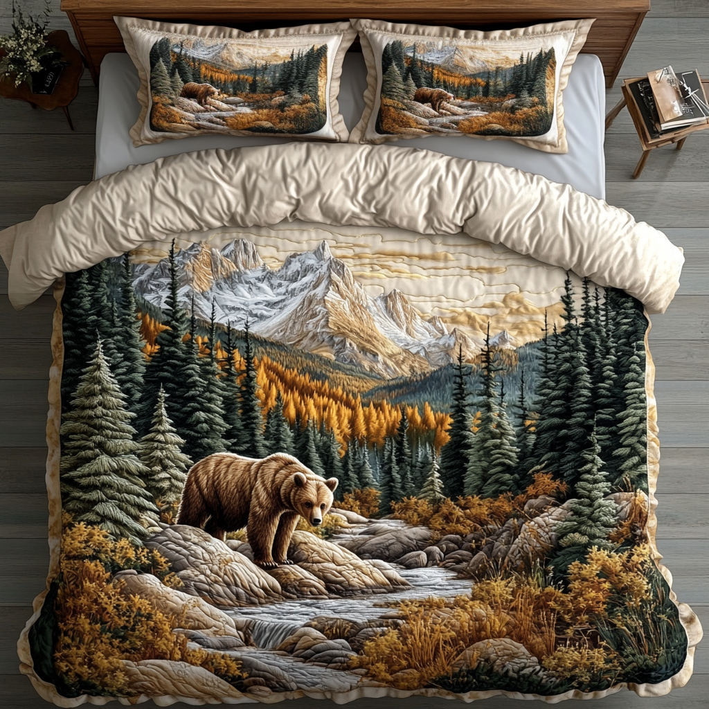 Bear Spirit Quilted Bedding Set Duvet Cover Bedspread Bear Gifts For Men Bear Spirit Quilted Bedding Set Duvet Cover Bedspread Bear Gifts For Men