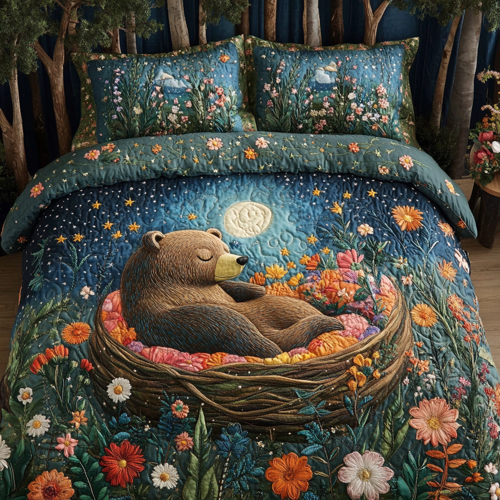 Bear Tracks Quilted Bedding Set Duvet Cover Bedspreads Cute Bear Gift Ideas Bear Tracks Quilted Bedding Set Duvet Cover Bedspreads Cute Bear Gift Ideas