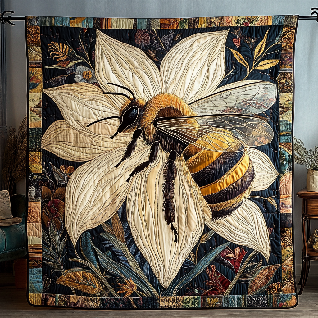 Bee Bliss Quilted Blanket Nice Throw Blanket Gifts For Bee Lovers Bee Bliss Quilted Blanket Nice Throw Blanket Gifts For Bee Lovers