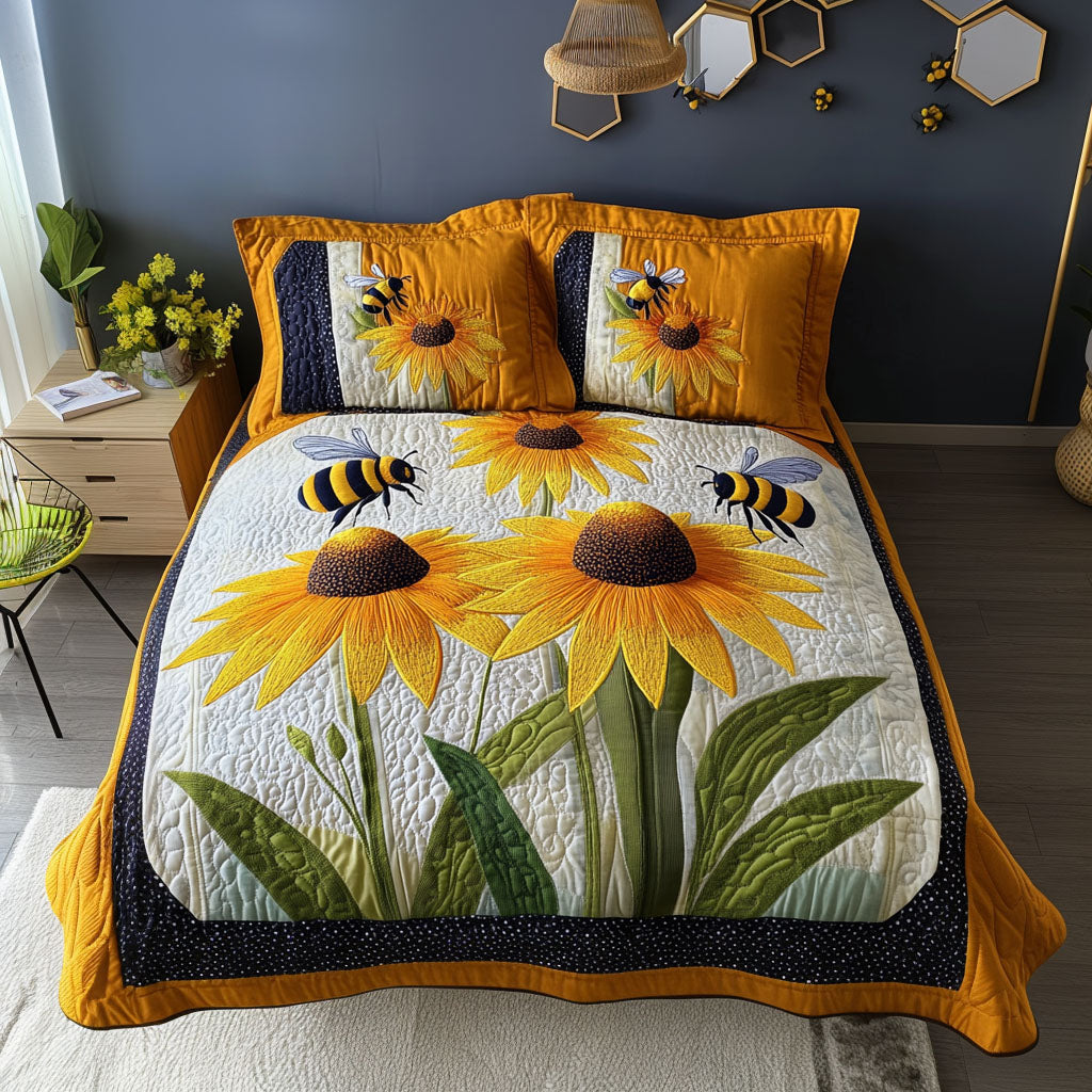 Bee Blossom Quilted Bedding Set Duvet Cover Bed Sheet Set Bee Gifts For Her Bee Blossom Quilted Bedding Set Duvet Cover Bed Sheet Set Bee Gifts For Her