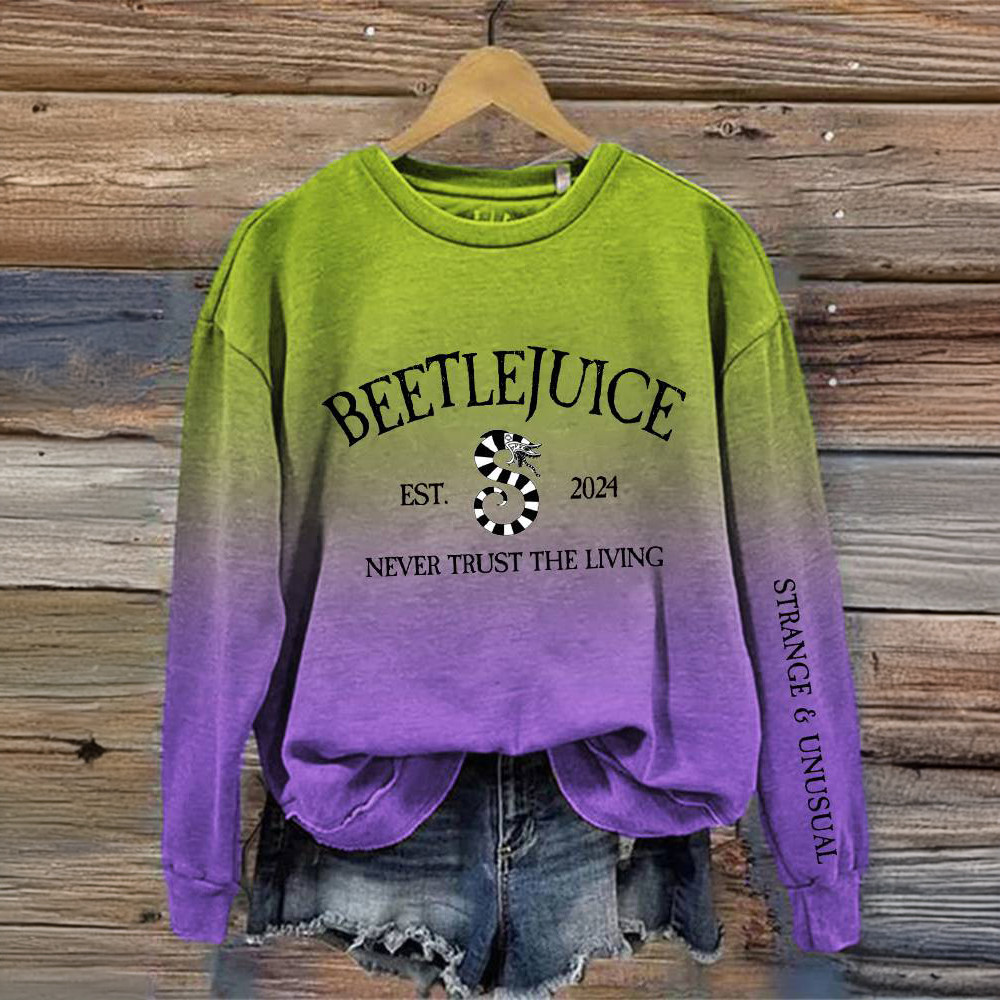 Beetlejuice Never Trust The Living Strange Unusual Halloween Sweatshirt Gifts For Her Beetlejuice Never Trust The Living Strange Unusual Halloween Sweatshirt Gifts For Her