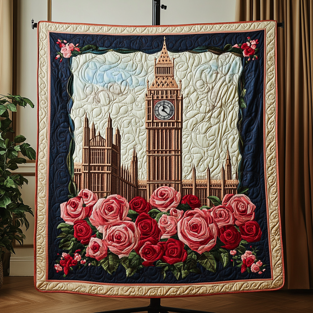 Big Ben Rose Quilted Blanket Sofa Throw Blanket Gifts For People Who Love England Big Ben Rose Quilted Blanket Sofa Throw Blanket Gifts For People Who Love England