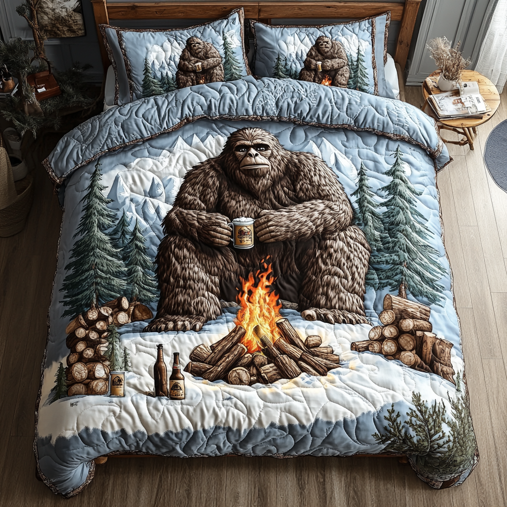 Bigfoot Journey Quilted Bedding Set Duvet Cover Bedspreads Gifts For Sasquatch Lovers Bigfoot Journey Quilted Bedding Set Duvet Cover Bedspreads Gifts For Sasquatch Lovers