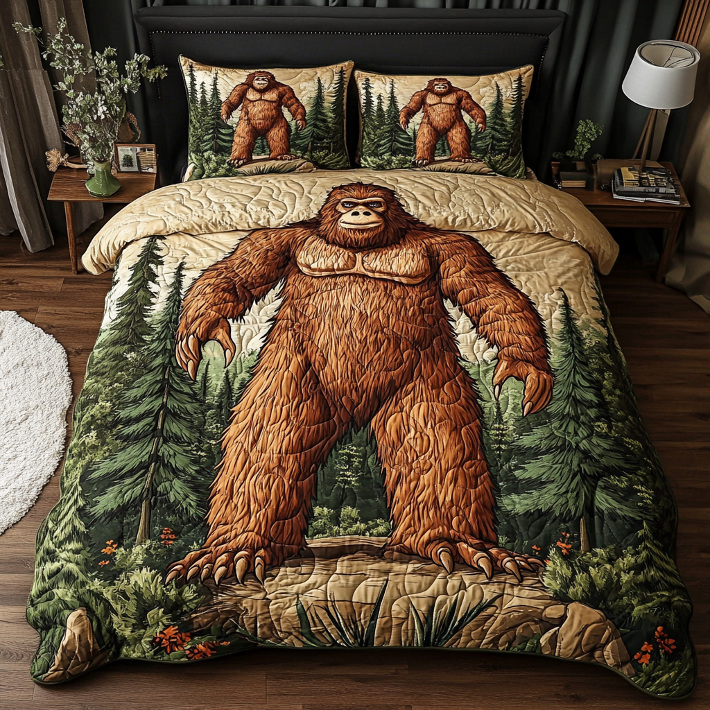 Bigfoot Tracks Quilted Bedding Set Duvet Cover Merch Best Bigfoot Gifts Bigfoot Tracks Quilted Bedding Set Duvet Cover Merch Best Bigfoot Gifts