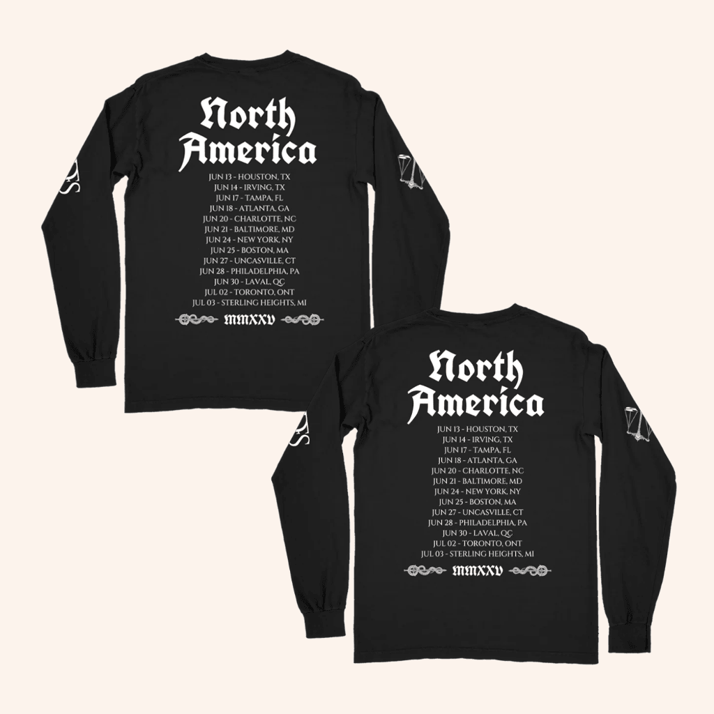 Black Veil Brides Merch North American Tour 2025 Long Sleeve Shirt Gifts For Music Lovers Black Veil Brides Merch North American Tour 2025 Long Sleeve Shirt Gifts For Music Lovers