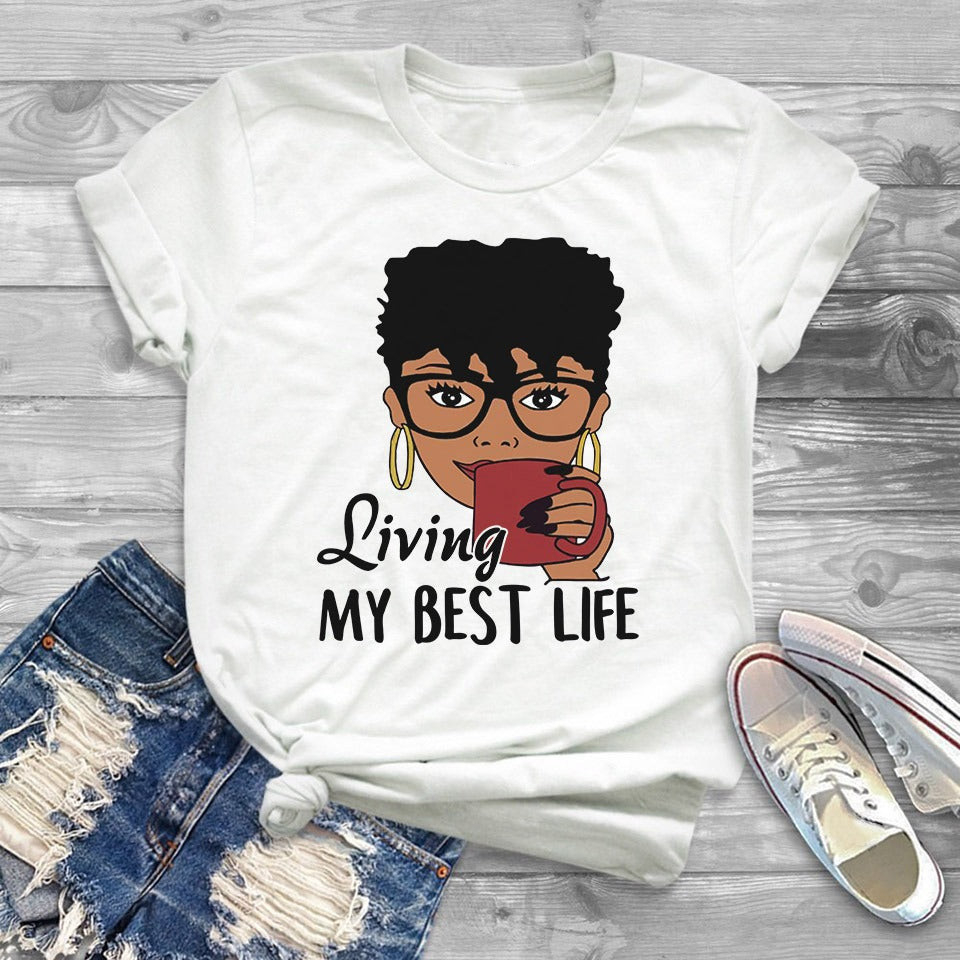 Black Women Living My Best Life Shirt Black History Month T-Shirt Gifts For Her Black Women Living My Best Life Shirt Black History Month T-Shirt Gifts For Her