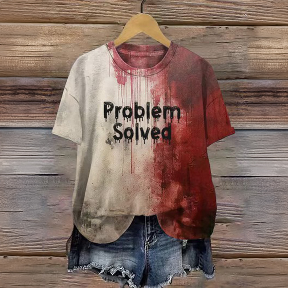 Bloody Halloween Problem Solved T-Shirt Scary Horror T-Shirt Halloween Gifts Bloody Halloween Problem Solved T-Shirt Scary Horror T-Shirt Halloween Gifts