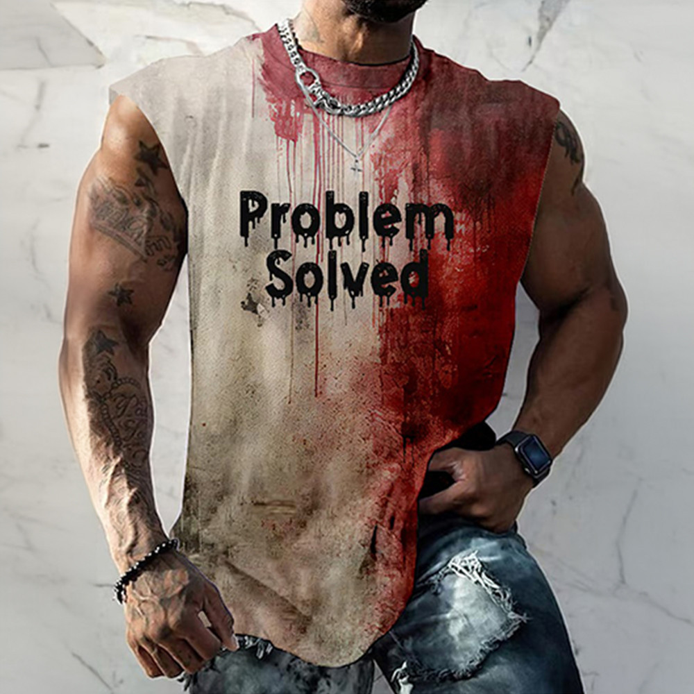 Bloody Halloween Problem Solved Tank Top Scary Horror Clothing Halloween Gifts For Husband Bloody Halloween Problem Solved Tank Top Scary Horror Clothing Halloween Gifts For Husband