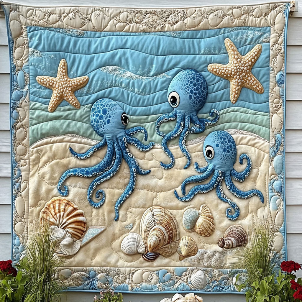 Bloom of Arms Quilted Blanket Sofa Throw Blanket Gifts For Octopus Lovers Bloom of Arms Quilted Blanket Sofa Throw Blanket Gifts For Octopus Lovers