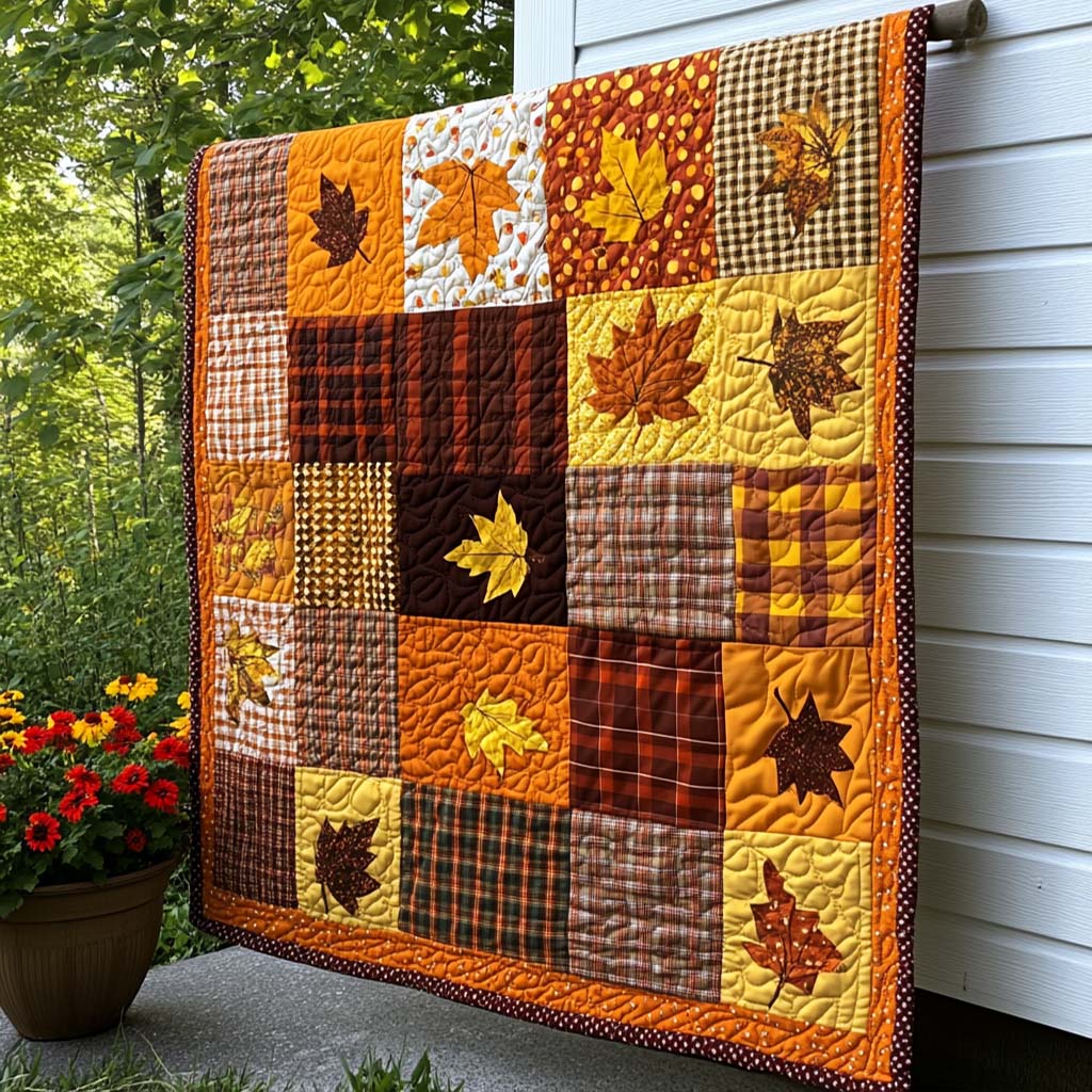 Blooming Fall Lane Quilted Blanket Cute Colorful Blanket Autumn Presents Blooming Fall Lane Quilted Blanket Cute Colorful Blanket Autumn Presents
