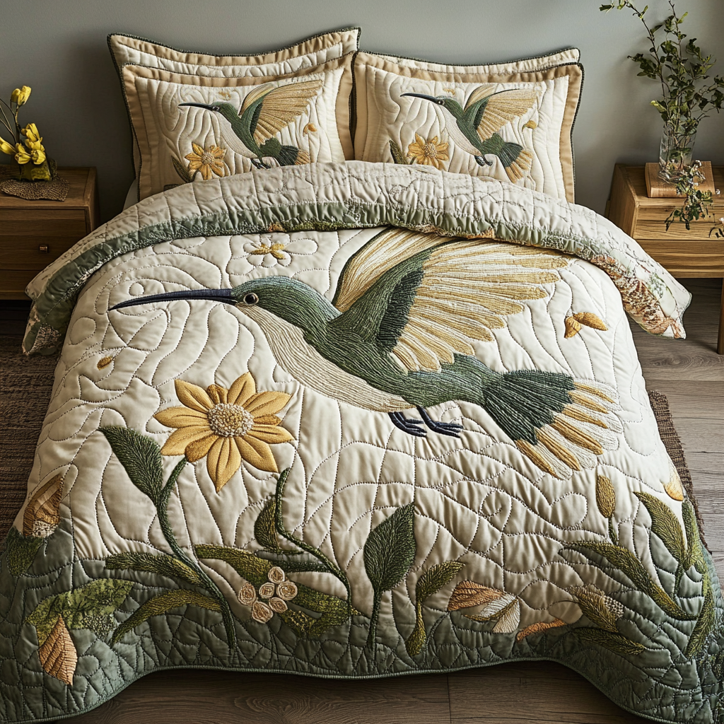 Blooming Sky Quilted Bedding Set Duvet Cover Merch Birthday Presents For Hummingbird Lovers Blooming Sky Quilted Bedding Set Duvet Cover Merch Birthday Presents For Hummingbird Lovers