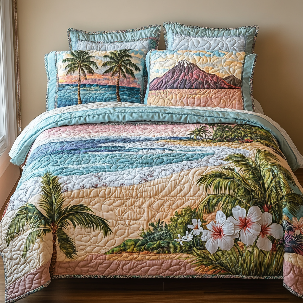 Blossom Bliss Quilted Bedding Set Duvet Cover Bedspread Christmas Gifts For Flower Lovers Blossom Bliss Quilted Bedding Set Duvet Cover Bedspread Christmas Gifts For Flower Lovers