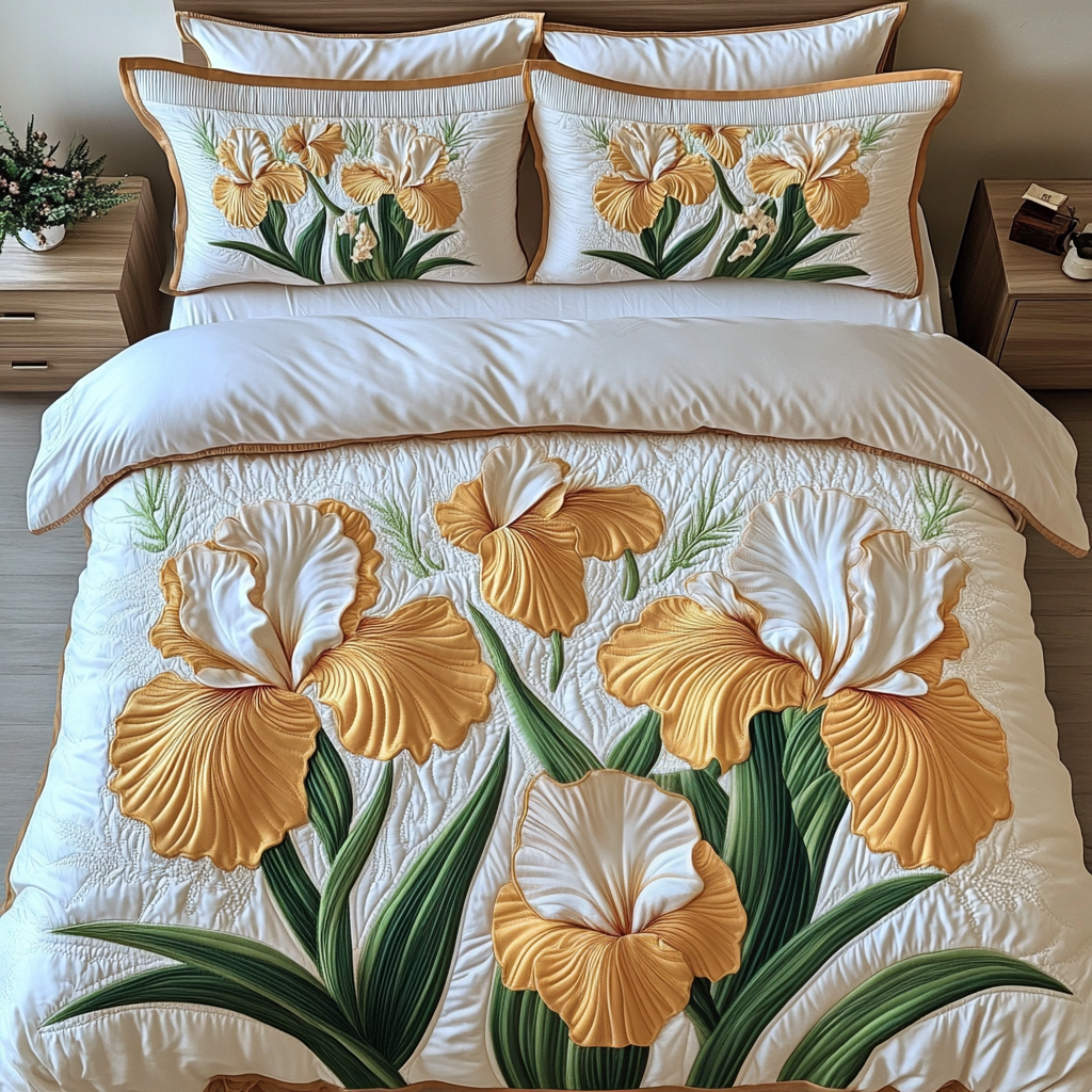 Blossom Bliss Quilted Bedding Set Duvet Cover Bedspread Flower Presents Blossom Bliss Quilted Bedding Set Duvet Cover Bedspread Flower Presents