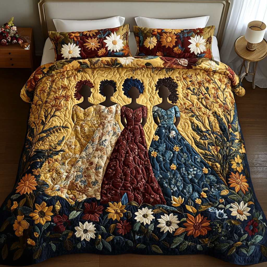 Blossom Embrace Quilted Bedding Set Duvet Cover Merch Sunflower Gifts For Grandma Blossom Embrace Quilted Bedding Set Duvet Cover Merch Sunflower Gifts For Grandma