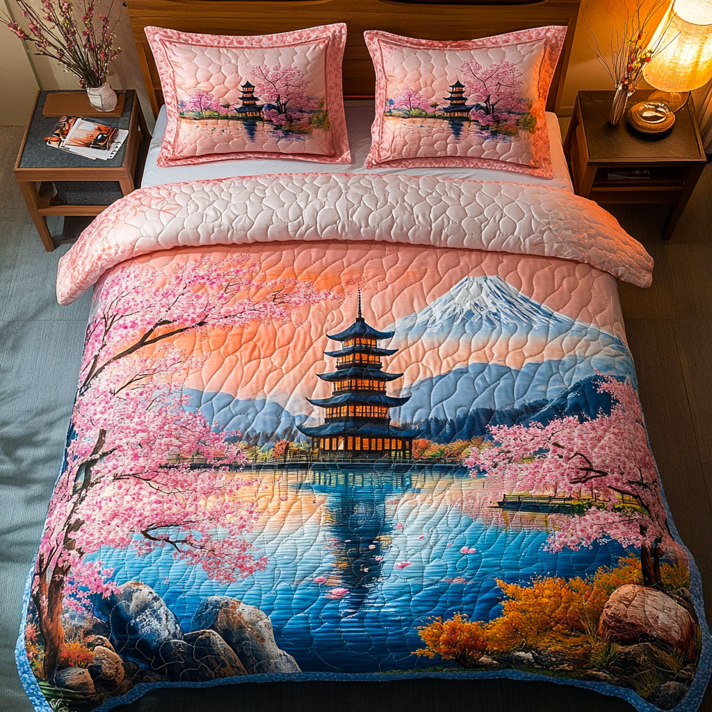 Blossom Horizon Quilted Bedding Set Duvet Cover Bedspreads Fuji Mountain Japanese Gifts Blossom Horizon Quilted Bedding Set Duvet Cover Bedspreads Fuji Mountain Japanese Gifts