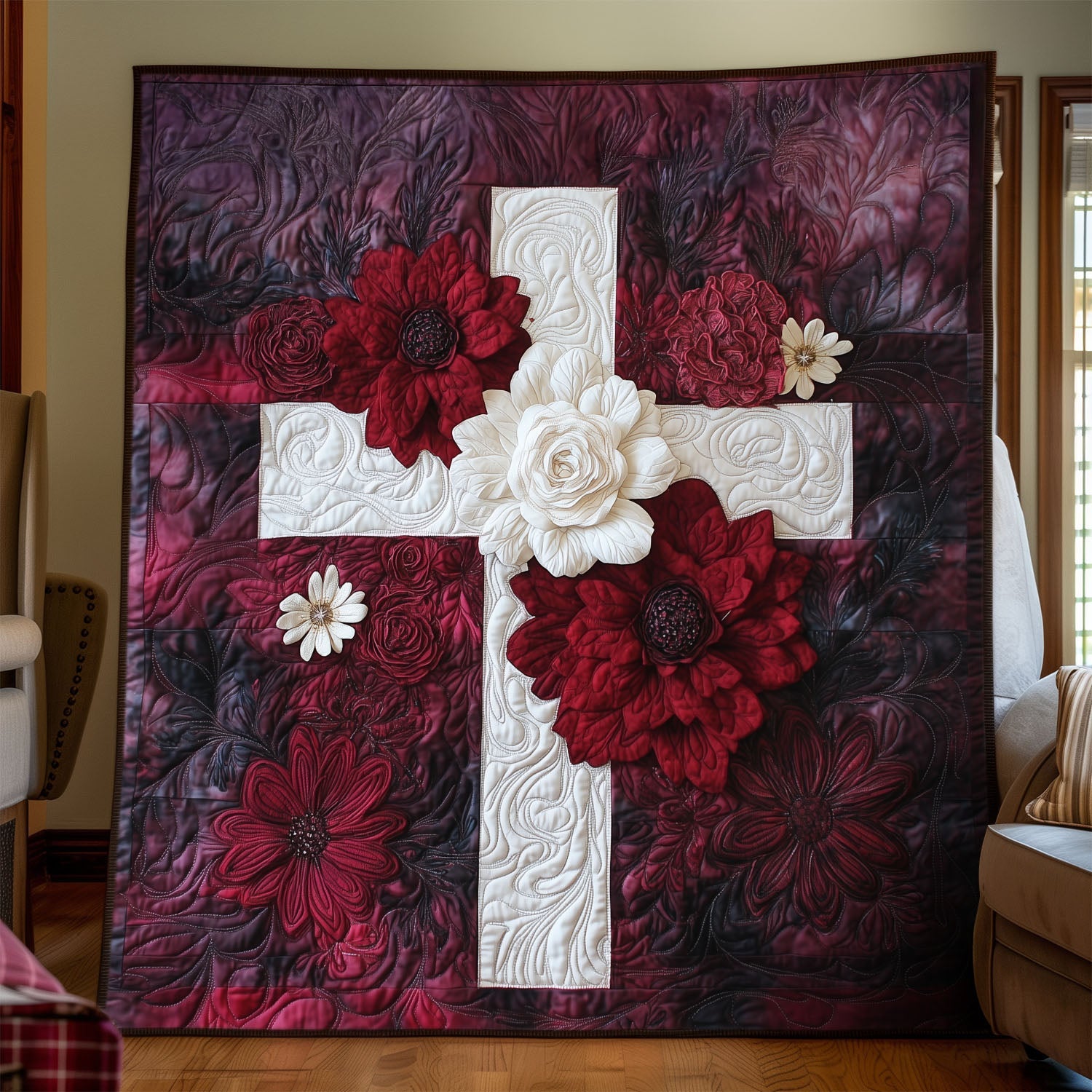 Blossom of Faith Quilted Blanket Nice Throw Blanket Gifts For Women Of Faith Blossom of Faith Quilted Blanket Nice Throw Blanket Gifts For Women Of Faith