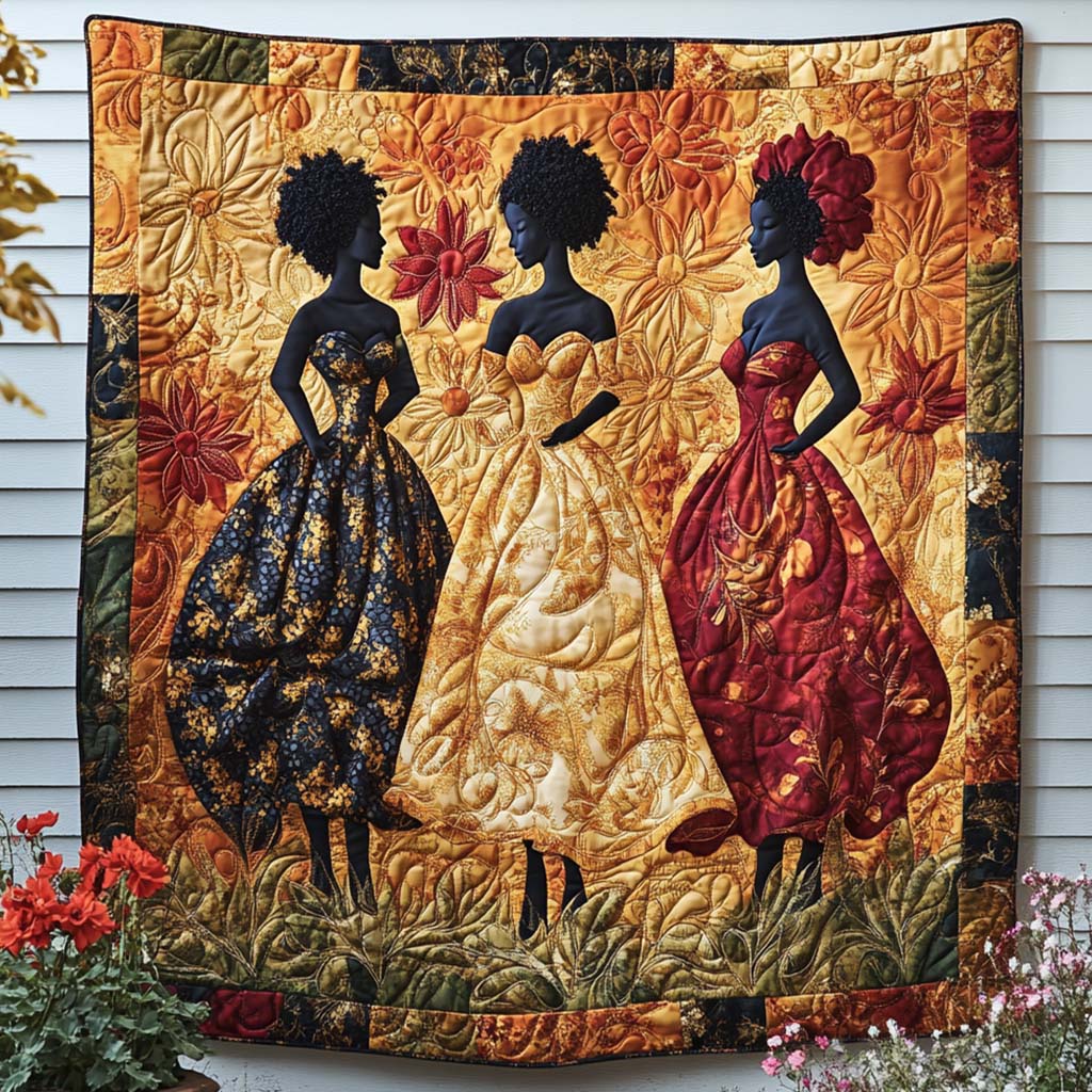 Blossom Queens Quilted Blanket Nice Throw Blanket Melanin Black Women Gift Ideas Blossom Queens Quilted Blanket Nice Throw Blanket Melanin Black Women Gift Ideas