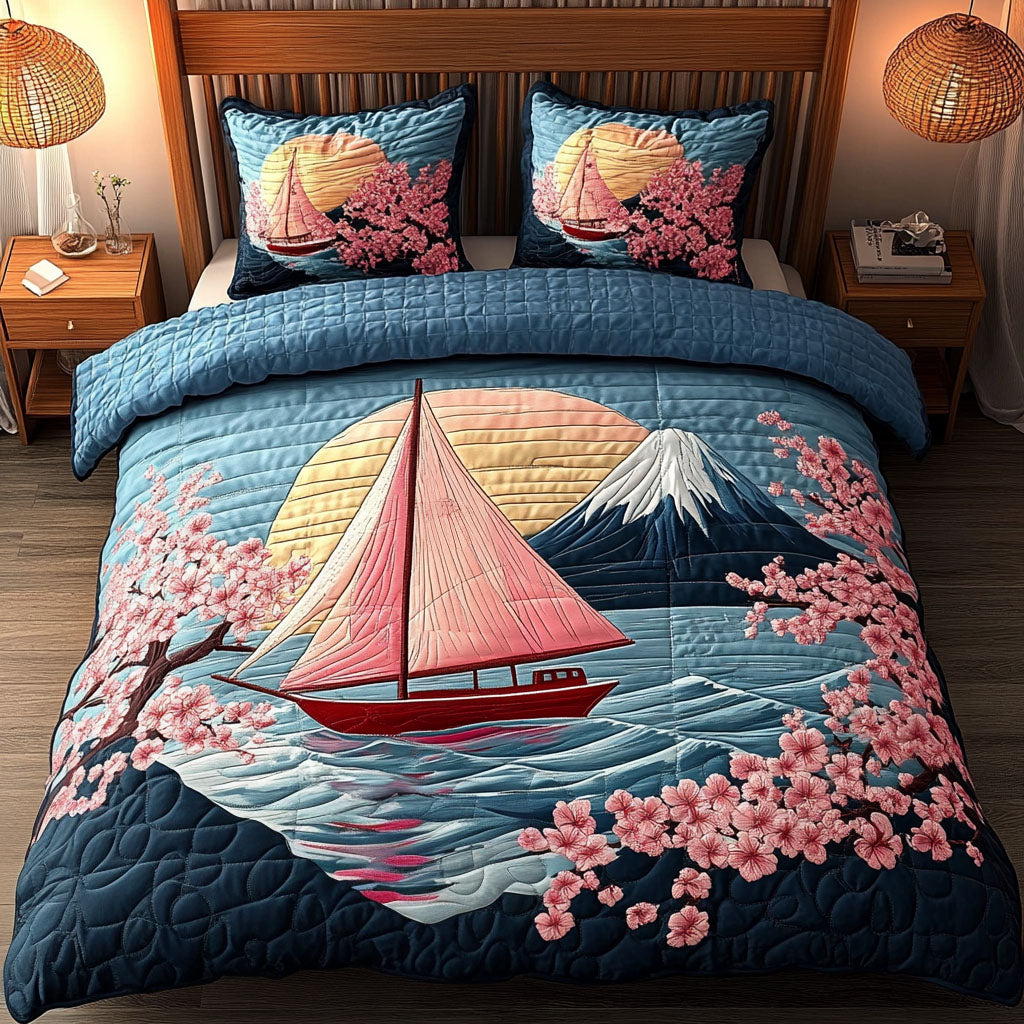 Blossom Sail Quilted Bedding Set Duvet Cover Bed Sheet Set Gifts For Sailboat Owners Blossom Sail Quilted Bedding Set Duvet Cover Bed Sheet Set Gifts For Sailboat Owners