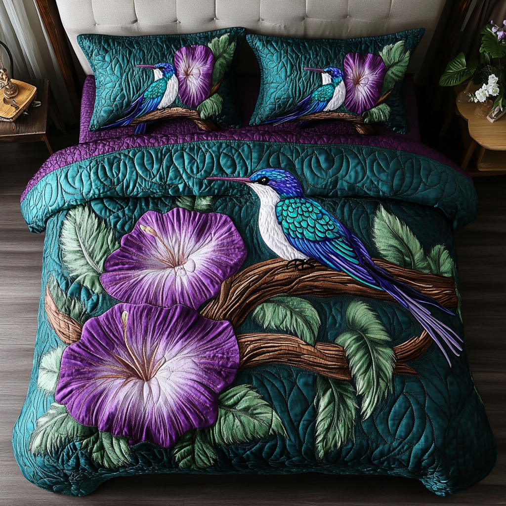 Blossom Wings Quilted Bedding Set Duvet Cover Bed Sheet Set Great Hummingbird Lover Gift Ideas Blossom Wings Quilted Bedding Set Duvet Cover Bed Sheet Set Great Hummingbird Lover Gift Ideas