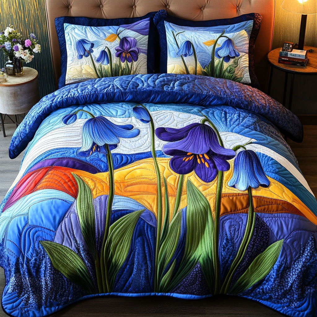 Blue Sky Blossoms Quilted Bedding Set Duvet Cover Bed Sheet Set Flower Gifts For Friends Blue Sky Blossoms Quilted Bedding Set Duvet Cover Bed Sheet Set Flower Gifts For Friends