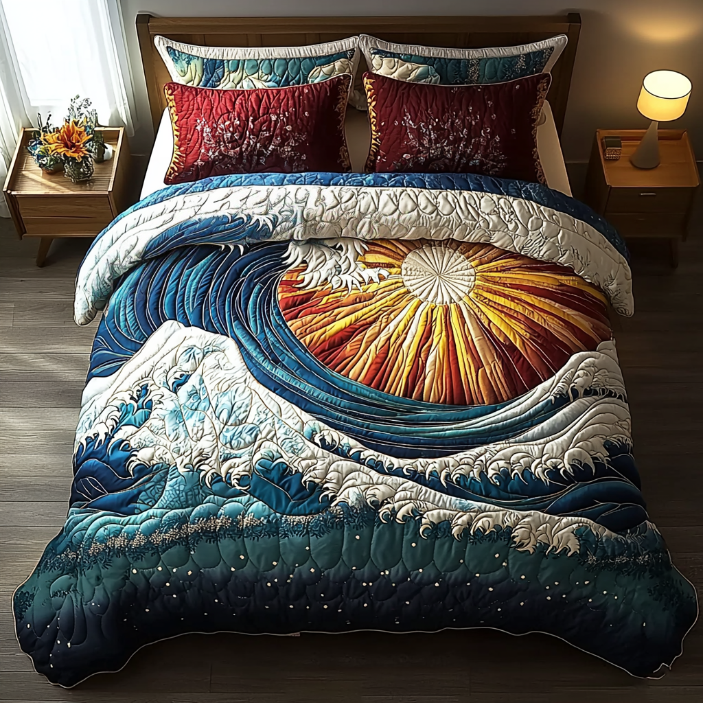 Blue Surge Quilted Bedding Set Duvet Cover Bed Sheet Set Beach Trip Gift Ideas Blue Surge Quilted Bedding Set Duvet Cover Bed Sheet Set Beach Trip Gift Ideas