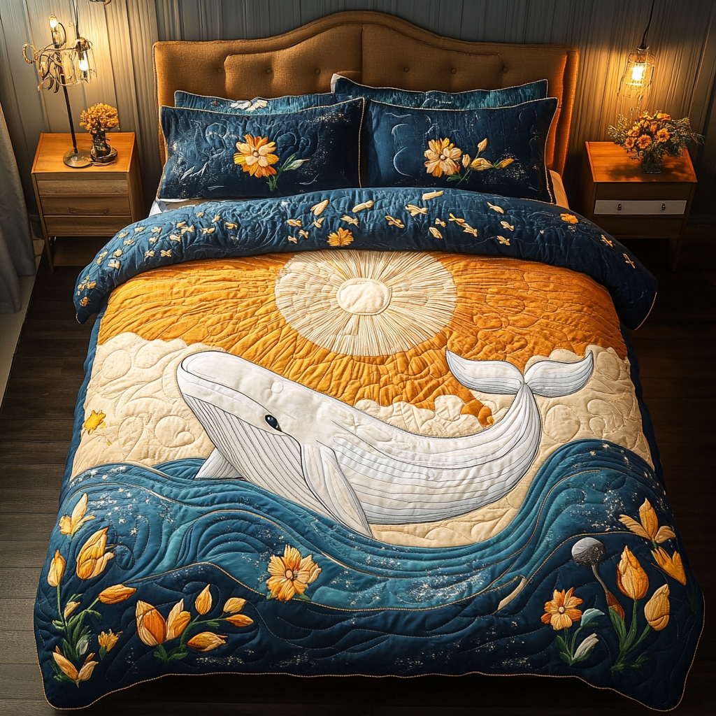 Blue Whale Quilted Bedding Set Duvet Cover Merch Grea Best Gifts For Whale Lovers Blue Whale Quilted Bedding Set Duvet Cover Merch Grea Best Gifts For Whale Lovers