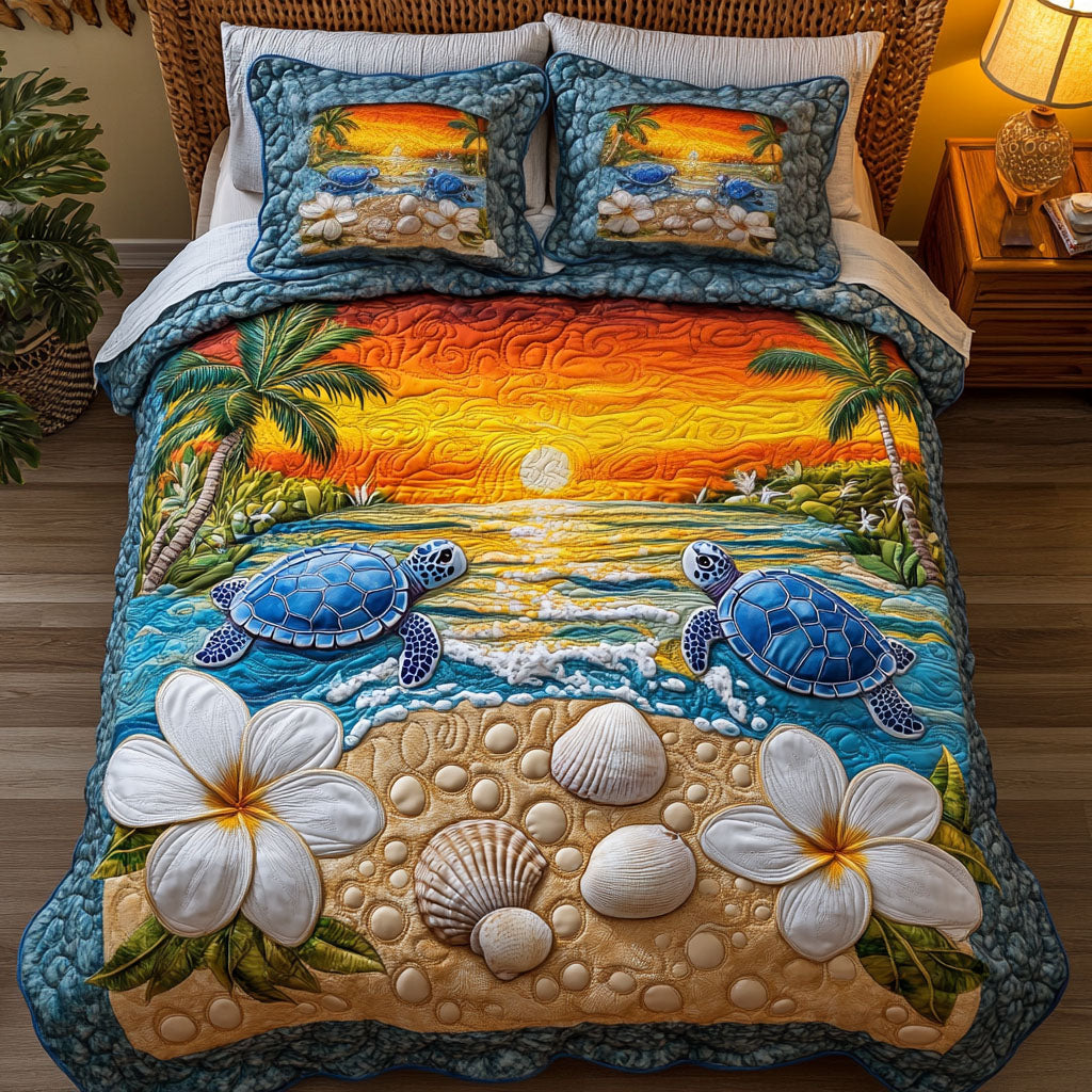 Blueback Glide Quilted Bedding Set Duvet Cover Bedspreads Sea Turtle Gift Shop