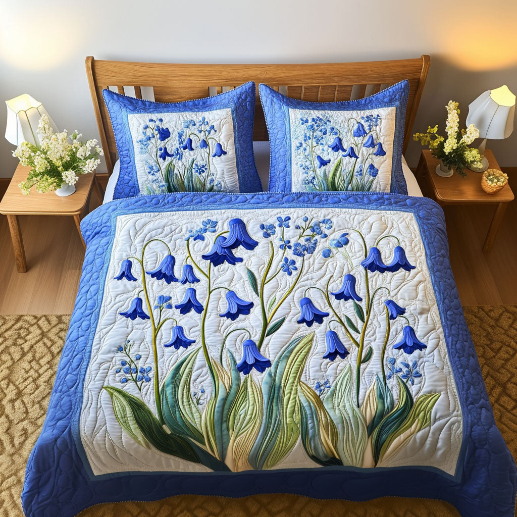 Bluebell Garden Quilted Bedding Set Duvet Cover Bed Sheet Set Flower Gifts For Women Bluebell Garden Quilted Bedding Set Duvet Cover Bed Sheet Set Flower Gifts For Women