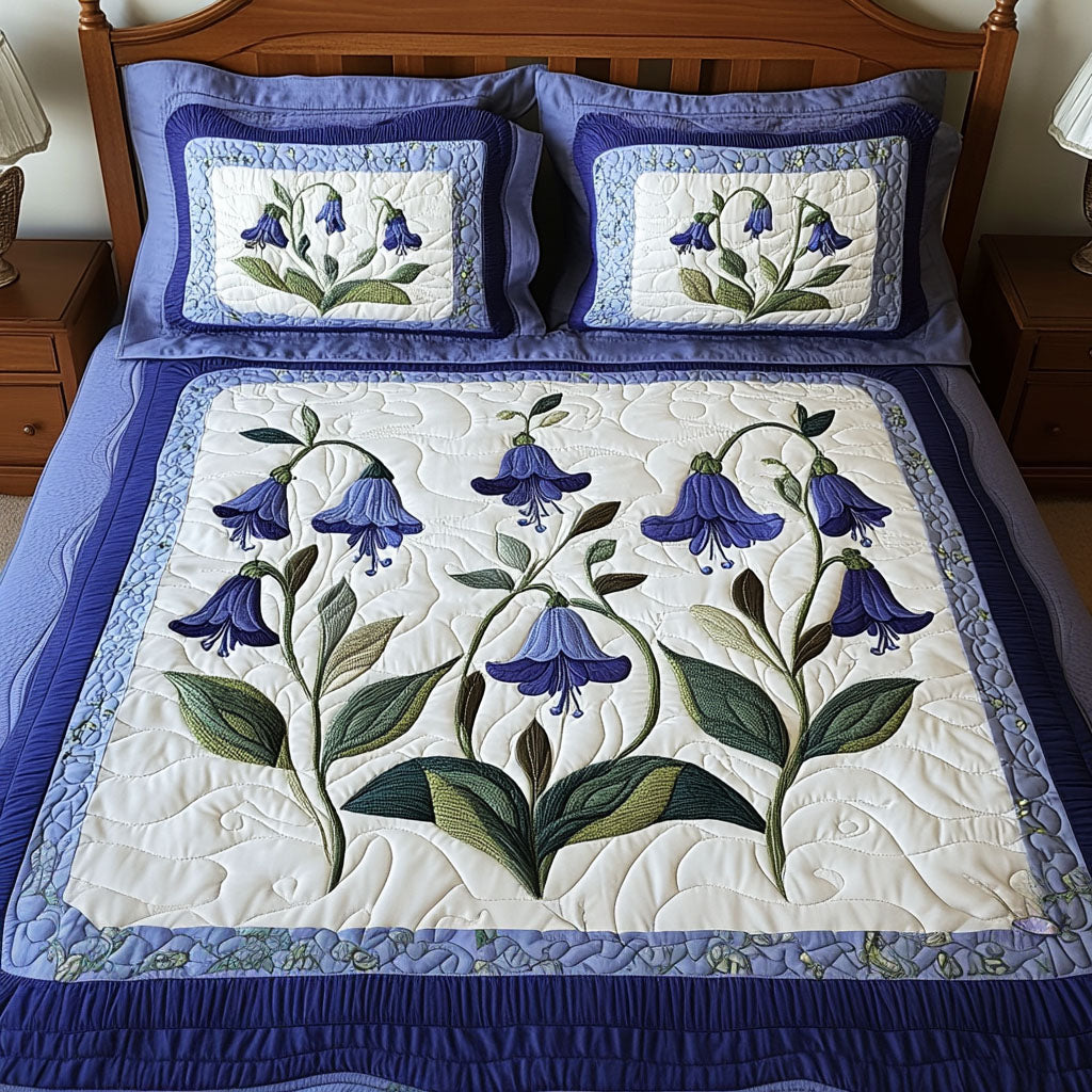 Bluebell Valley Quilted Bedding Set Duvet Cover Bed Sheet Set Christmas Flower Gifts Bluebell Valley Quilted Bedding Set Duvet Cover Bed Sheet Set Christmas Flower Gifts