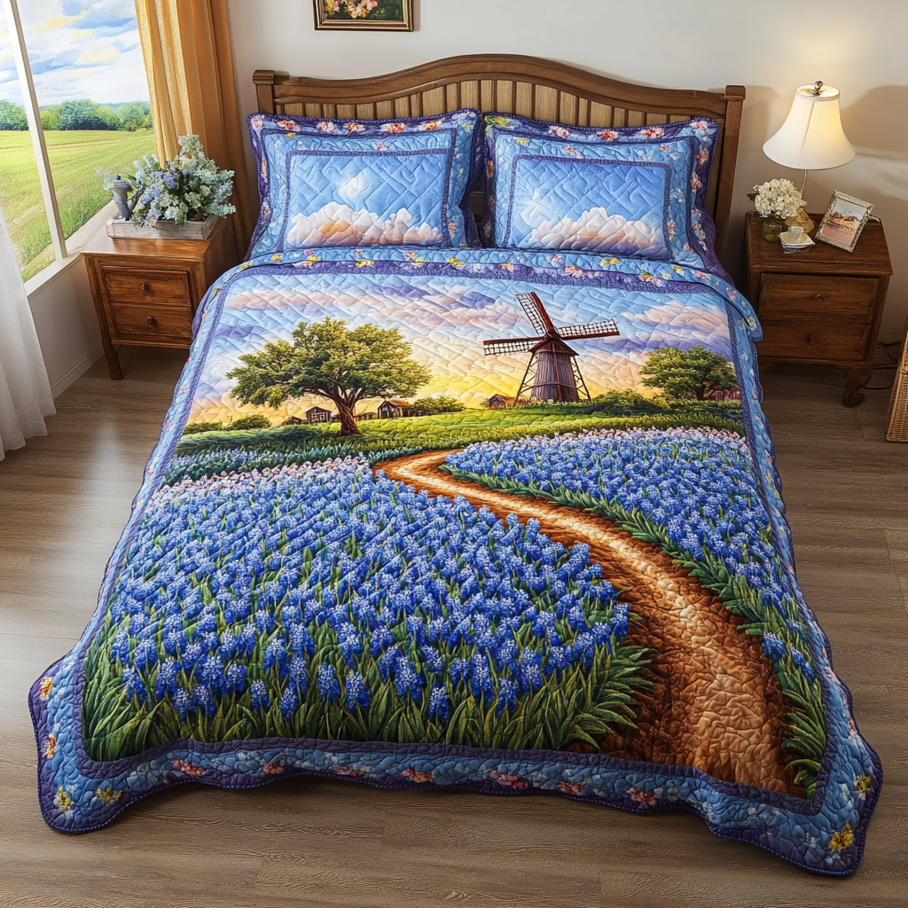 Bluebonnet Bliss Quilted Bedding Set Duvet Cover Bedspread Texas Gifts For Adults Bluebonnet Bliss Quilted Bedding Set Duvet Cover Bedspread Texas Gifts For Adults