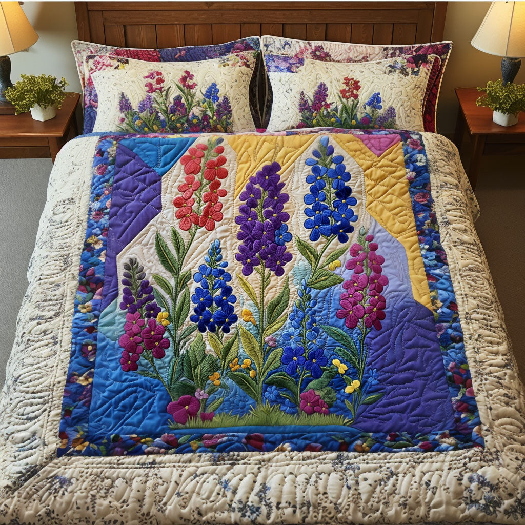 Bluebonnet Bliss Quilted Bedding Set Duvet Cover Bedspread Texas Themed Gifts Bluebonnet Bliss Quilted Bedding Set Duvet Cover Bedspread Texas Themed Gifts