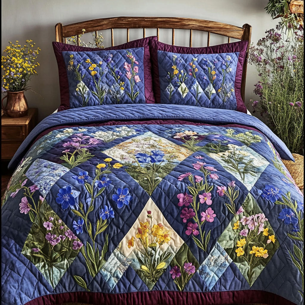 Bluebonnet Charm Quilted Bedding Set Duvet Cover Bed Sheet Set Texas Gifts For Him Bluebonnet Charm Quilted Bedding Set Duvet Cover Bed Sheet Set Texas Gifts For Him