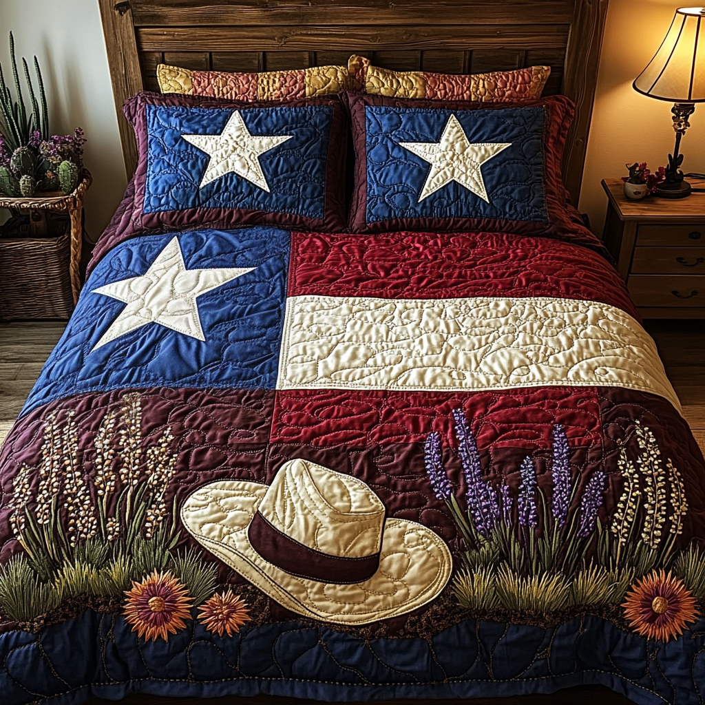 Bluebonnet State Quilted Bedding Set Duvet Cover Bedspread Texas Christmas Gifts Bluebonnet State Quilted Bedding Set Duvet Cover Bedspread Texas Christmas Gifts