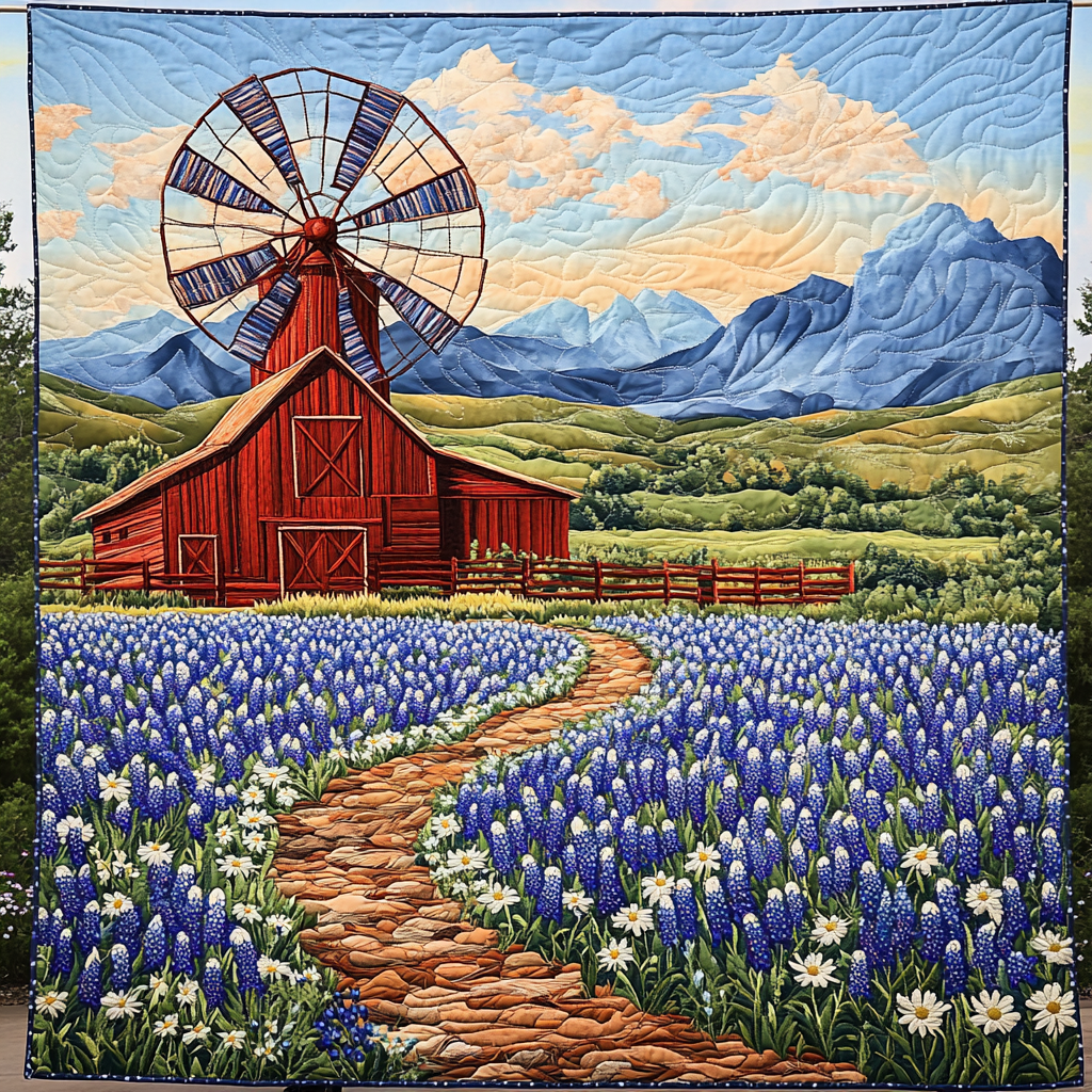 Bluebonnets Hill Quilted Blanket Cute Throw Blanket Gifts For Mum From Daughter Bluebonnets Hill Quilted Blanket Cute Throw Blanket Gifts For Mum From Daughter