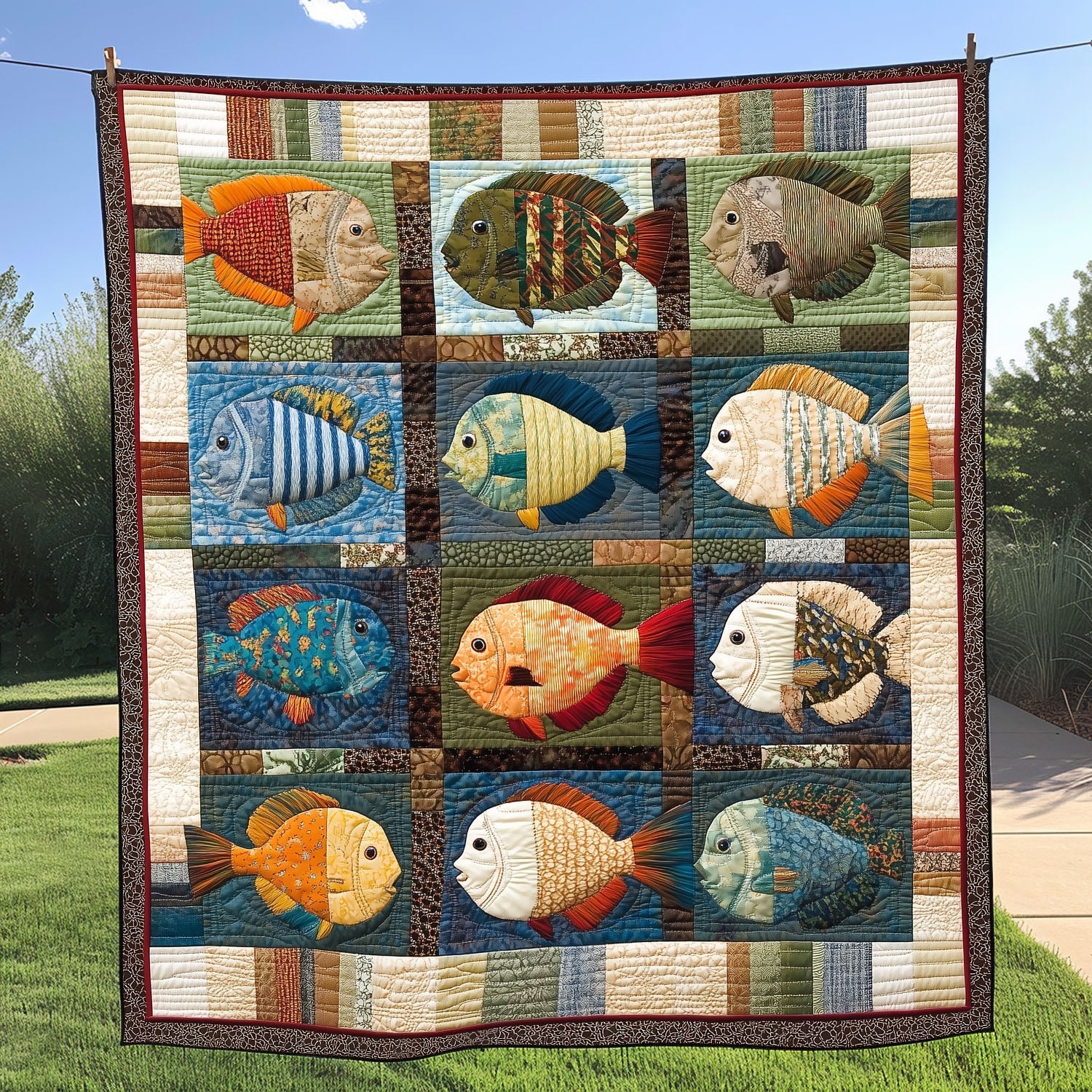 Bluegill Bliss Quilted Blanket Sofa Throw Blanket Father'S Day Gifts For Fisherman Bluegill Bliss Quilted Blanket Sofa Throw Blanket Father'S Day Gifts For Fisherman