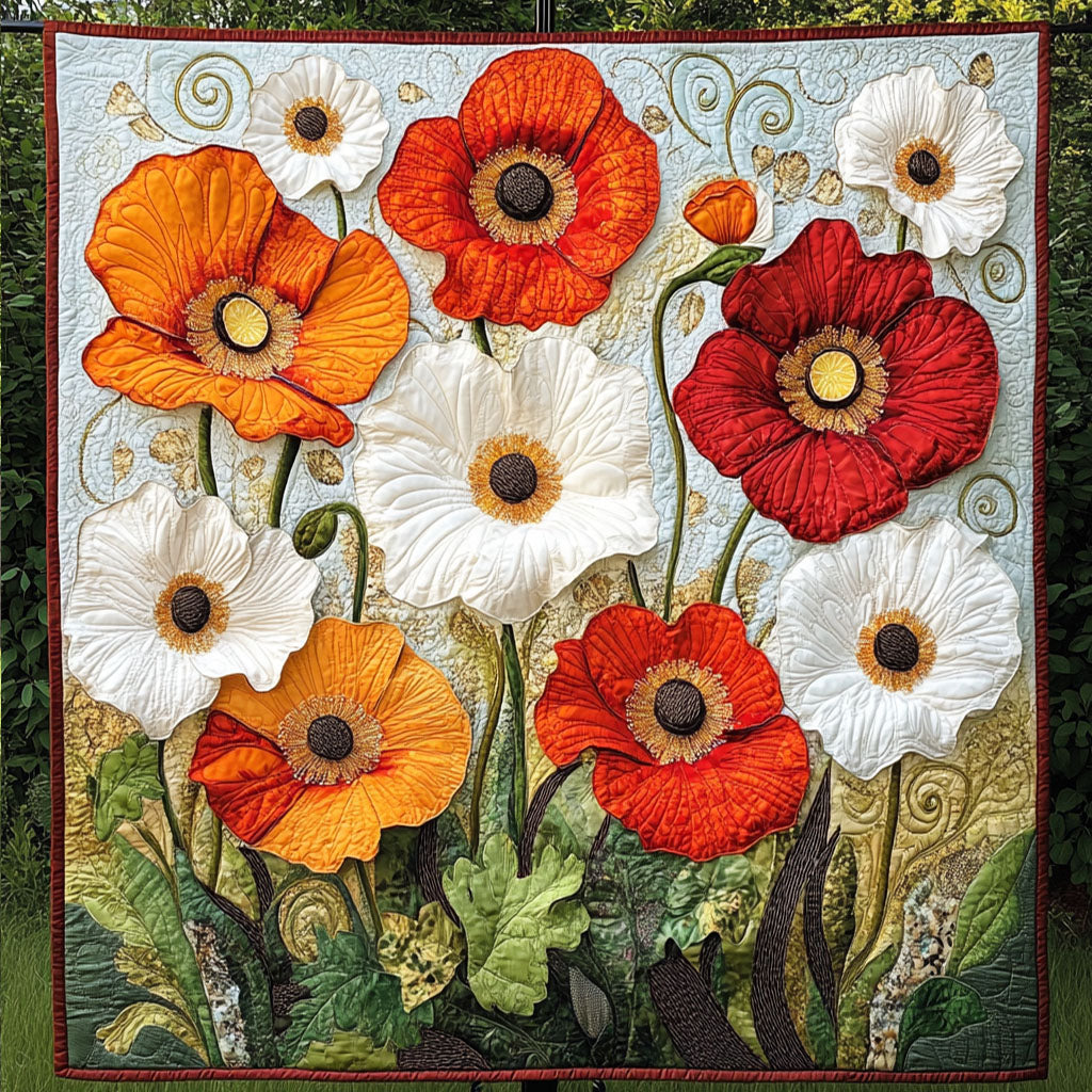 Blushing Bloom Quilted Blanket Cute Throw Blanket Poppy Fathers Day Gifts Blushing Bloom Quilted Blanket Cute Throw Blanket Poppy Fathers Day Gifts